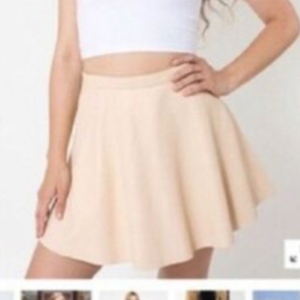 American apparel nude leather circle skirt medium
